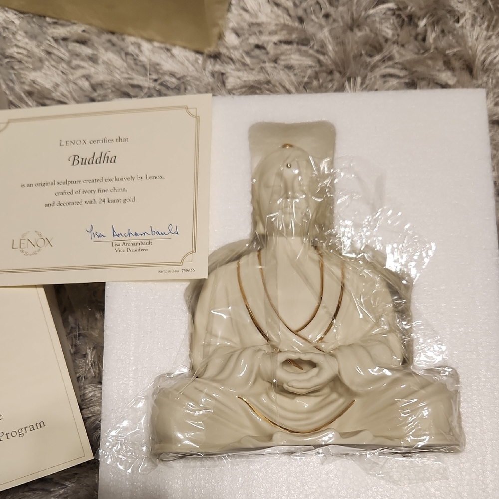 Lenox Cream Buddha with Gold Detailing